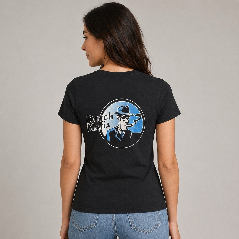 Dutch Bros Dutch Mafia T Shirt S Black Graphic Tee Broista Coffee Y2K Streetwear